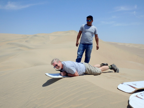 Sand Surfing the Dunes of Huaca China, Peru.